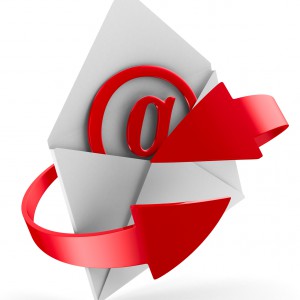 E-mail concept on white background. Isolated 3D image