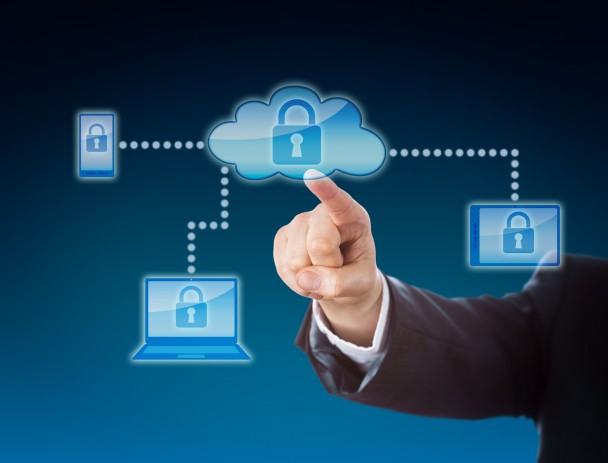 Cloud Computing Security Metaphor In Blue
