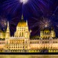 Fireworks and Hungarian parliament, Budapest