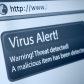 Closeup of Virus Alert Sign in Internet Browser on LCD Screen