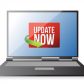 Update now label on a laptop screen illustration design over white